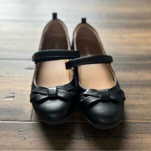 Cat & Jack Black Dress Shoes with Bow Detail size 13